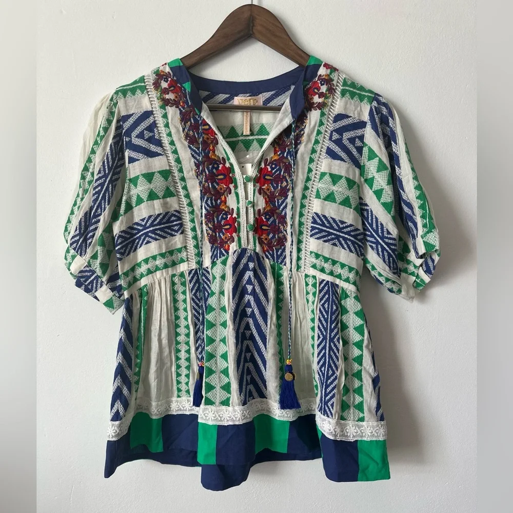 NWT Anthropologie–Verb by Pallavi Singhee Sylvia Babydoll Blouse - Picture 3 of 13